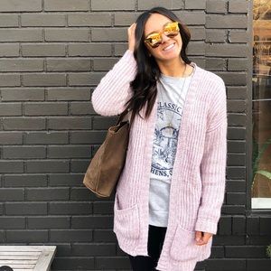 Pink/orange reflective sunglasses